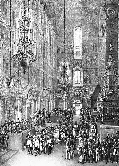 Коронация Николая I 1826 г Варшавская коронация проходила в зале Сената в - фото 210