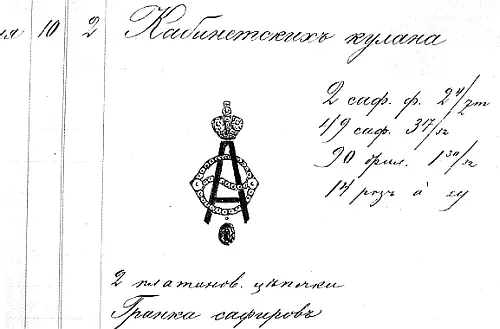 Эскиз кабинетного кулона с вензелем императрицы Александры Федоровны Следует - фото 333