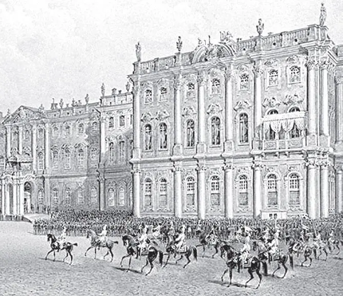 В Садовников Вид Зимнего дворца со стороны Адмиралтейства Деталь - фото 54