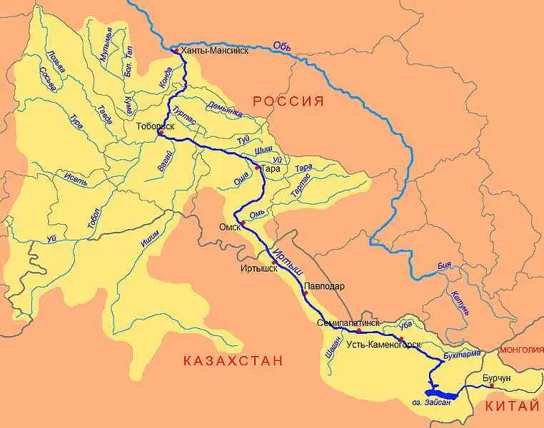 Современная карта бассейна Иртыша Кстати сам князь относился к своим крепостям - фото 49