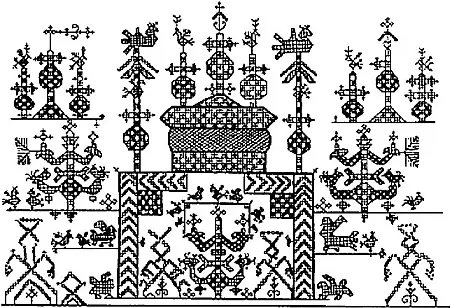 По мнению Б А Рыбакова на этой северорусской вышивке XIX в на боковых - фото 100