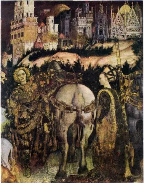 Пизанелло Св Георгий освобождает дочь трапезундского царя 1430е гг - фото 298