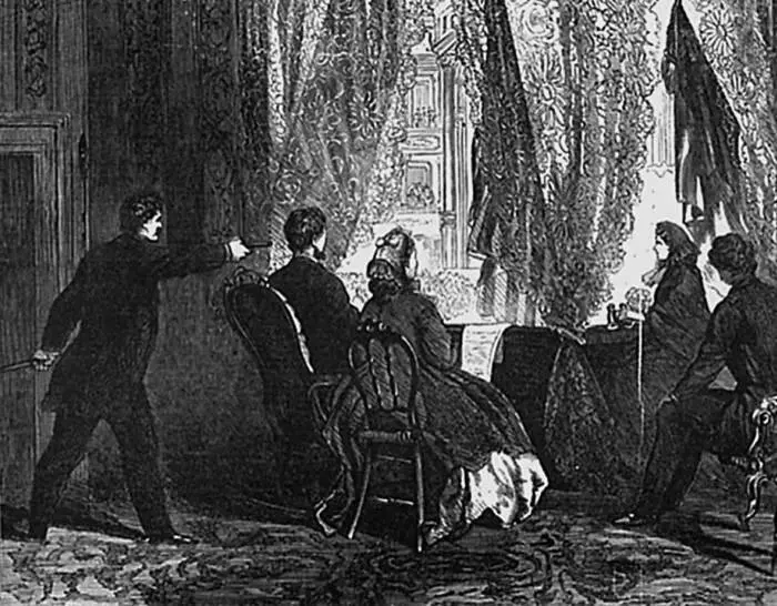 Покушение на президента Авраама Линкольна Гравюра 1860х гг Известно что - фото 87