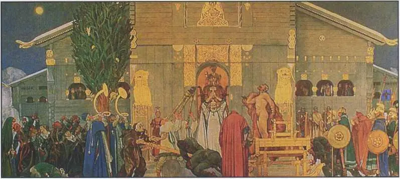 Человеческое жертвоприношение в Упсальском храме Художник К Ларссон 1915 г - фото 31