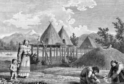 Поселок камчадалов Старинная гравюра Езда на собаках Старинная гравюра - фото 11