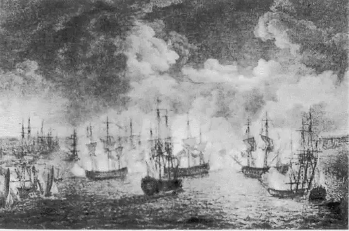 Чесменский бой Я Ш Кэнот 1777 г Доммузей Ганнибалов в Петровско - фото 42