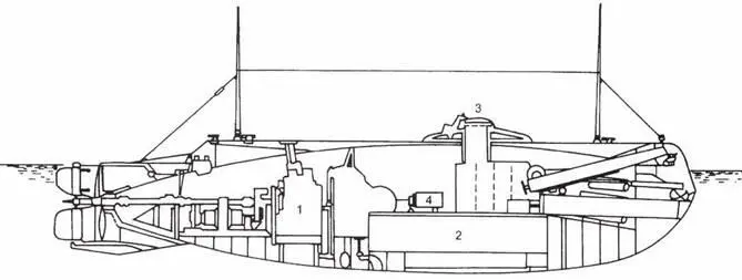 Подводная лодка Holland VIII IБензиновый двигатель 2 Аккумуляторы 3 Люк - фото 15