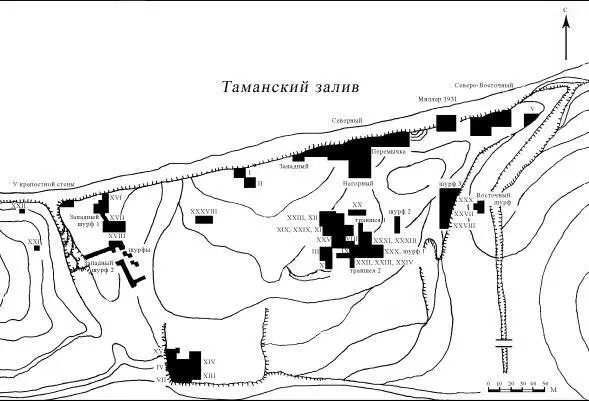Илл 29 Таманское городище план расположения раскопов по Чхаидзе В Н - фото 30