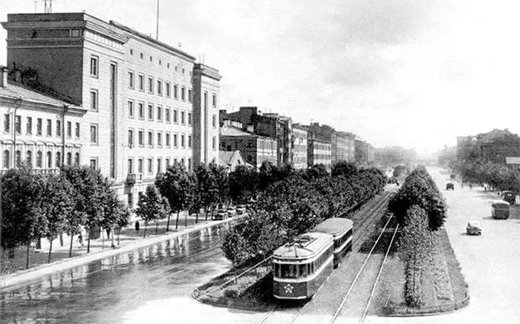 Вид проспекта им Сталина у дома 120 Фото 1950х гг Московский проспект - фото 217