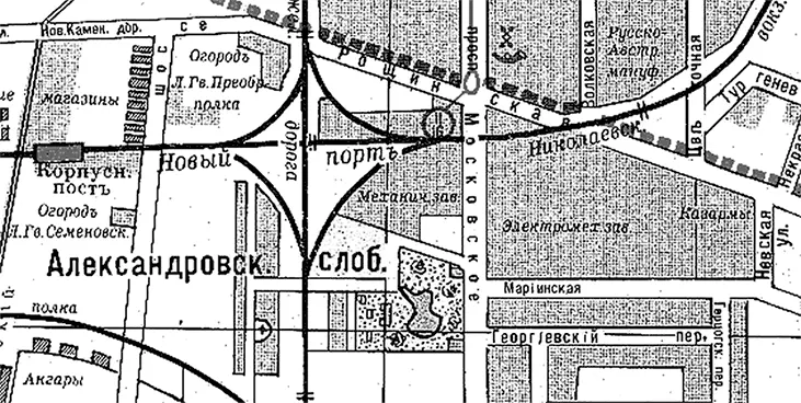 Александровская слобода и Румянцевская роща на плане Петербурга 1914 г На - фото 236