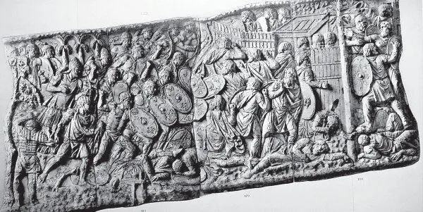 Рис 824 Барельеф колонны Траяна Полумесяцы со звездами и кресты на щитах - фото 343