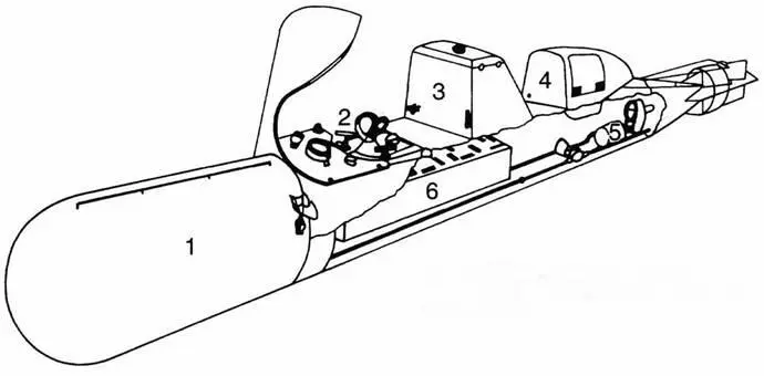 Британская управляемая торпеда типа Mk I 1 Боевая головка 2 Органы - фото 75