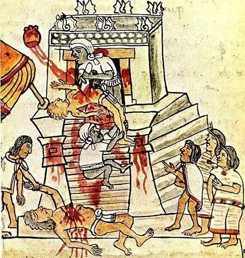 Ацтекское ритуальное жертвоприношение Мексика Кодекс Маглибечиано XVI в - фото 46