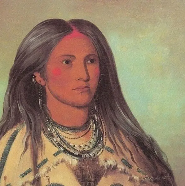 Джордж Кэтлин 1832 Шакока мята Девушка племени манданов Прерии США - фото 48