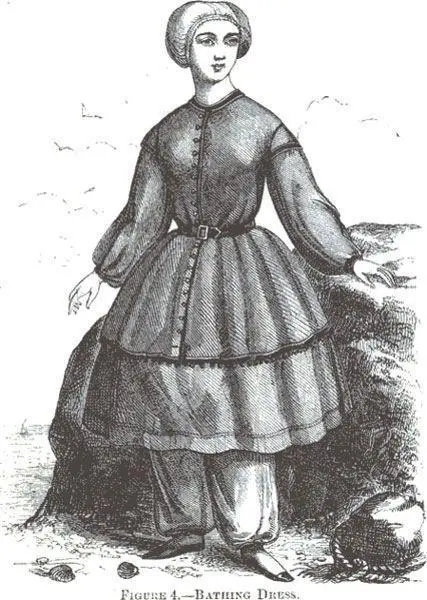 Купальный костюм в 1858 г США Harpers magazine USA Wikimedia Commons - фото 71