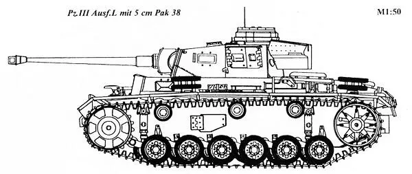 PzIII AusfL mit 5 cm Pak 38 Трофейный PzIII AusfJ и его советский - фото 46