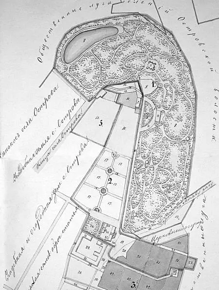 План бывшей графской усадьбы в с Остров 1863 г РГАДА ф 1205 ед хр 53 - фото 33