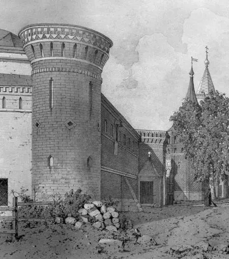 Стены НиколоУгрешского монастыря Рисунок XIX века В поэме Инок нет ни - фото 82