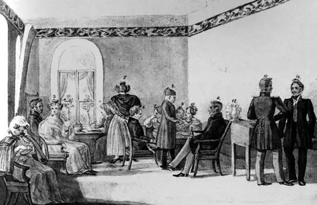Гостиная Олениных в Приютине Худ ФГ Солнцев 1834 г В кругу близких - фото 117
