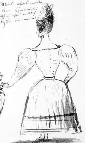 Шарж на ААОленину и АС Пушкина в альбоме Ел Н Ушаковой 1829 г Однако - фото 130
