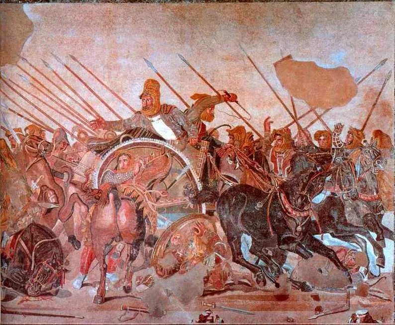 Битва Александра Македонского Мозаика Фрагмент ок 100 г до н э Музей - фото 1