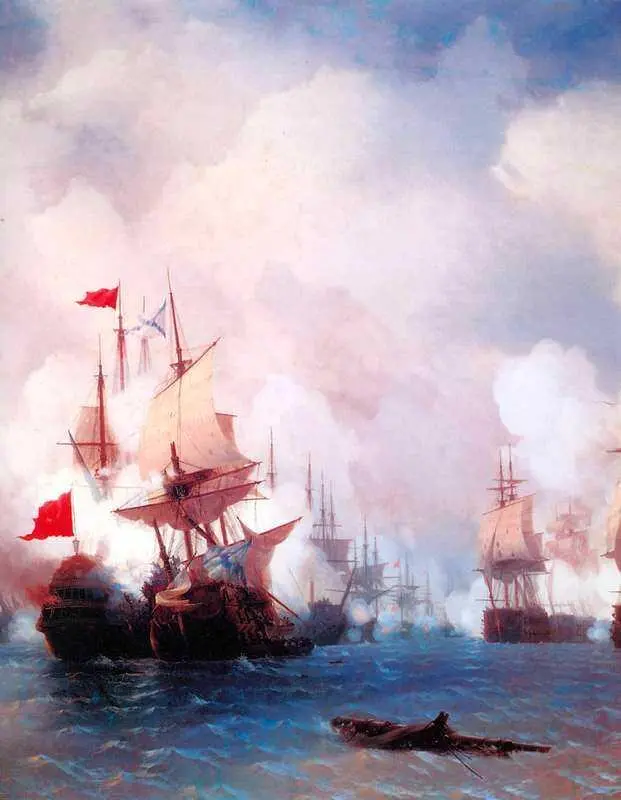 И К Айвазовский Бой в Хиосском проливе 1848 Картинная галерея им И К - фото 81