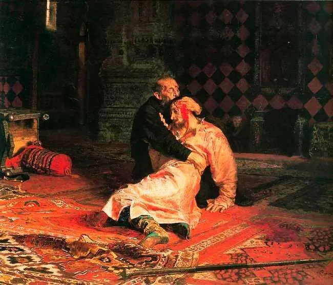 И Е Репин Иван Грозный и сын его Иван 16 ноября 1581 года 1885 - фото 109