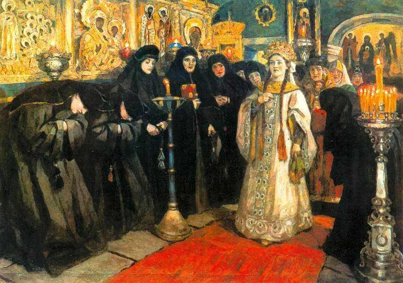 В И Суриков Посещение царевной женского монастыря 1912 Третьяковская - фото 118