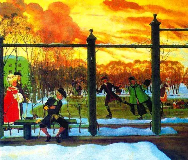 К А Сомов Зима Каток 1915 Русский музей СанктПетербург Главным - фото 155