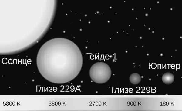 Сравнительные размеры коричневых карликов Глизе 229B и Тейде 1 с Юпитером и - фото 59