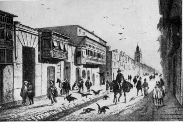 Уличная сцена в Лиме 1800 год Так плавали по Ориноко По рисунку - фото 13