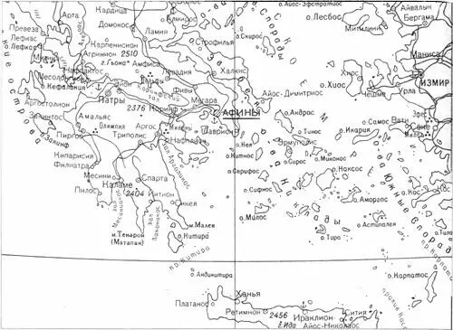 Карта Эгейского моря Архипелага и острова Крит НК Гирс же полагал что - фото 111