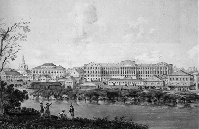 Московский университет на Моховой до пожара Гравюра с акварели конца XVIII - фото 27