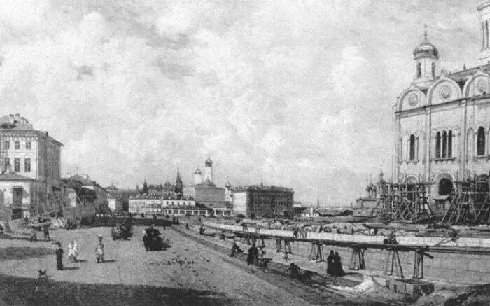 Вид храма Христа Спасителя с Пречистенки в Москве Худ АП Боголюбов 1880 - фото 38