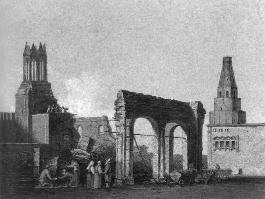 Вид Красной площади у Никольских ворот Кремля Гравюра Д Т Джеймса 1814 г - фото 154