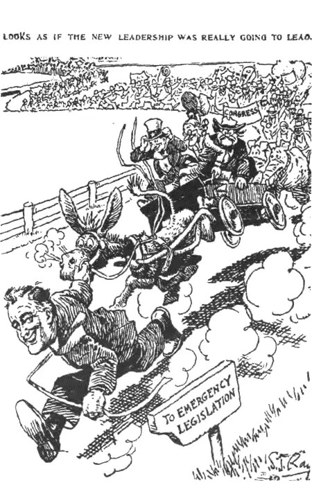 Рузвельт тянет Новый курс Карикатура КанзасСити стар Март 1933 г По - фото 2