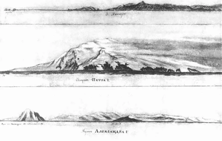 Острова Маквария Петра I берег Александра I из альбома рисунков художника П - фото 36