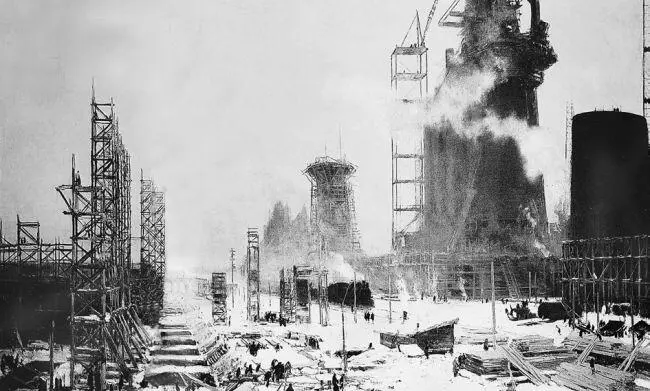Утро первой пятилетки Художник Я Д Ромас 1956 г Первым полностью лагерным - фото 84