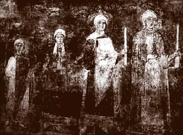 Семья Ярослава Мудрого Ктиторская фреска Софийского собора в Киеве Мощь - фото 135