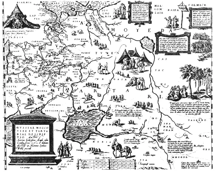 Карта Московии Антония Дженкинсона 1562 г Барон читал итинерарии с - фото 31