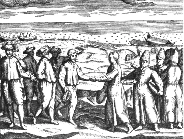 Встреча голландских моряков с русскими на севере России Голландская гравюра - фото 43
