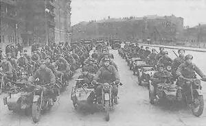 Мотоциклисты РККА 1941 г На колясках мотоциклетная установка пулемета ДП В - фото 69
