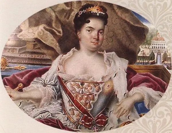 Императрица Екатерина I на фоне Екатерингофского дворца Миниатюра Г И - фото 11