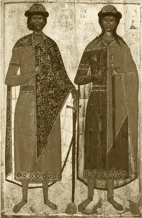 Святые Борис и Глеб Псковская икона конца XIV начала XV в Перенесение - фото 21
