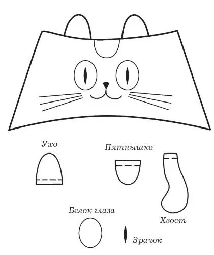 Выкройка мордочек котят верхняя часть 2 детали внутренняя часть уха 4 - фото 69