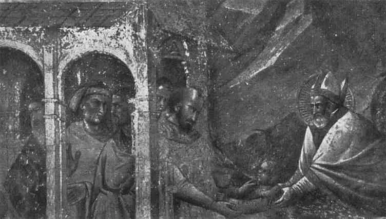 77 СТАРИННА ВОСКРЕШЕНИЕ СВ НИКОЛАЕМ УБИТЫХ ШКОЛЯРОВ ДЕТАЛЬ ФРЕСКИ ЦЕРКВИ - фото 83