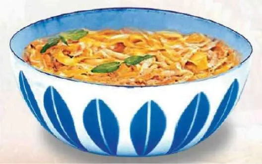 Вам понадобится на 8 порций 500 г широкой яичной лапши 3 больших морковки - фото 44