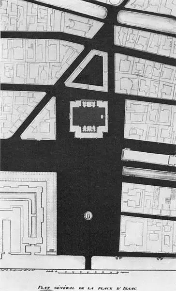 Генеральный план Исаакиевской площади Чертеж Монферрана Литография 1820 г - фото 11