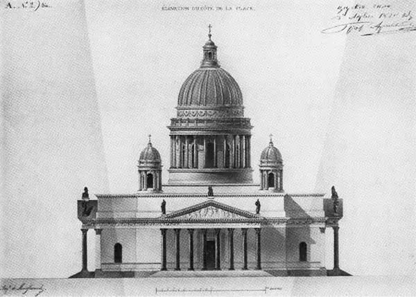 О Монферран Проект Исаакиевского собора Фасад вариант 1825 г В проекте - фото 13