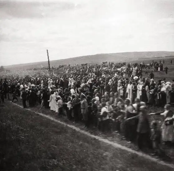 Толпа вышедшая к Царскому поезду Русскогерманский фронт 1915 г Алексей - фото 46